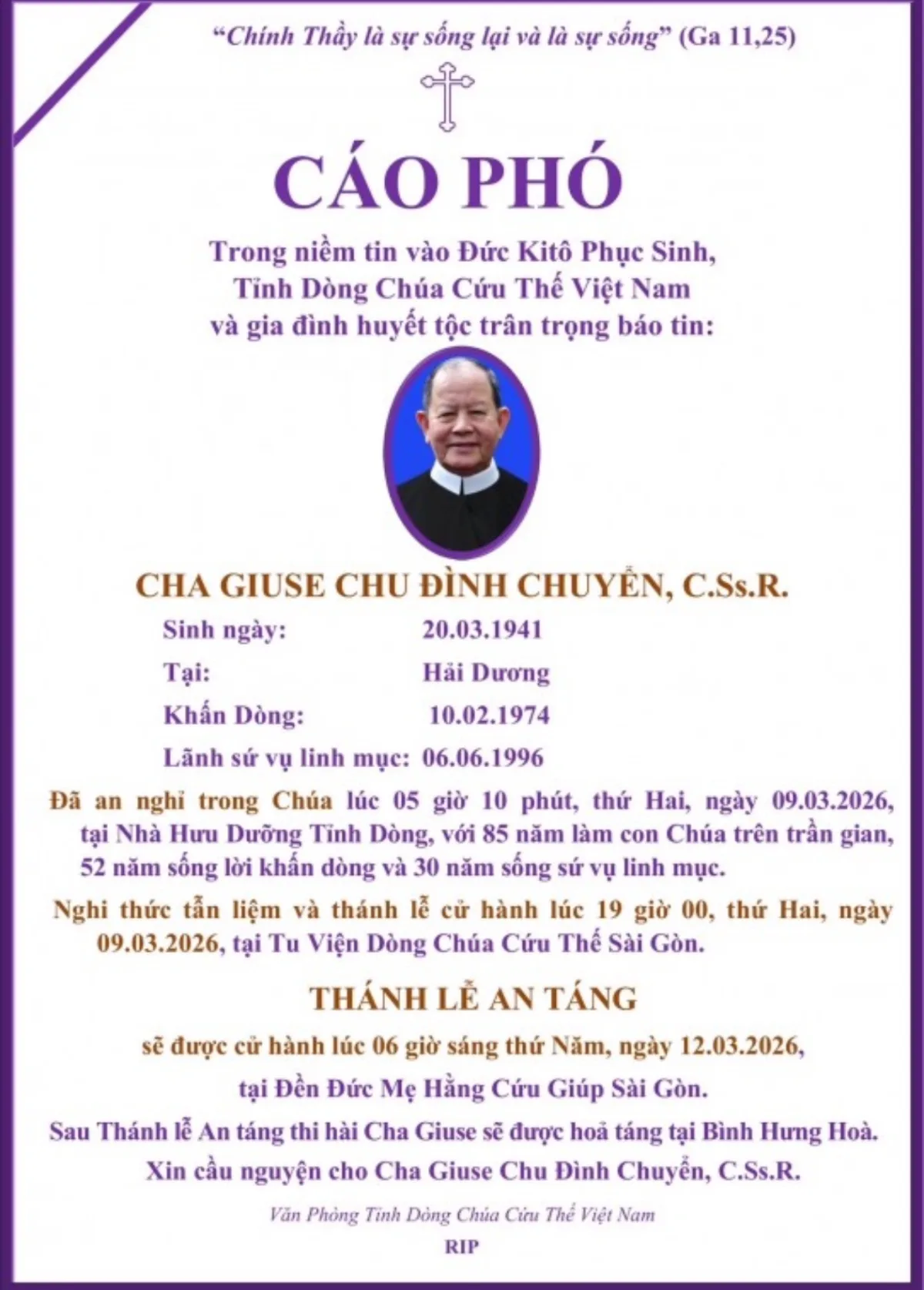 Linh mục Giuse Chu Đình Chuyển – tác giả bài hát thiếu nhi “Hai con thằn lằn con” qua đời ở tuổi 85